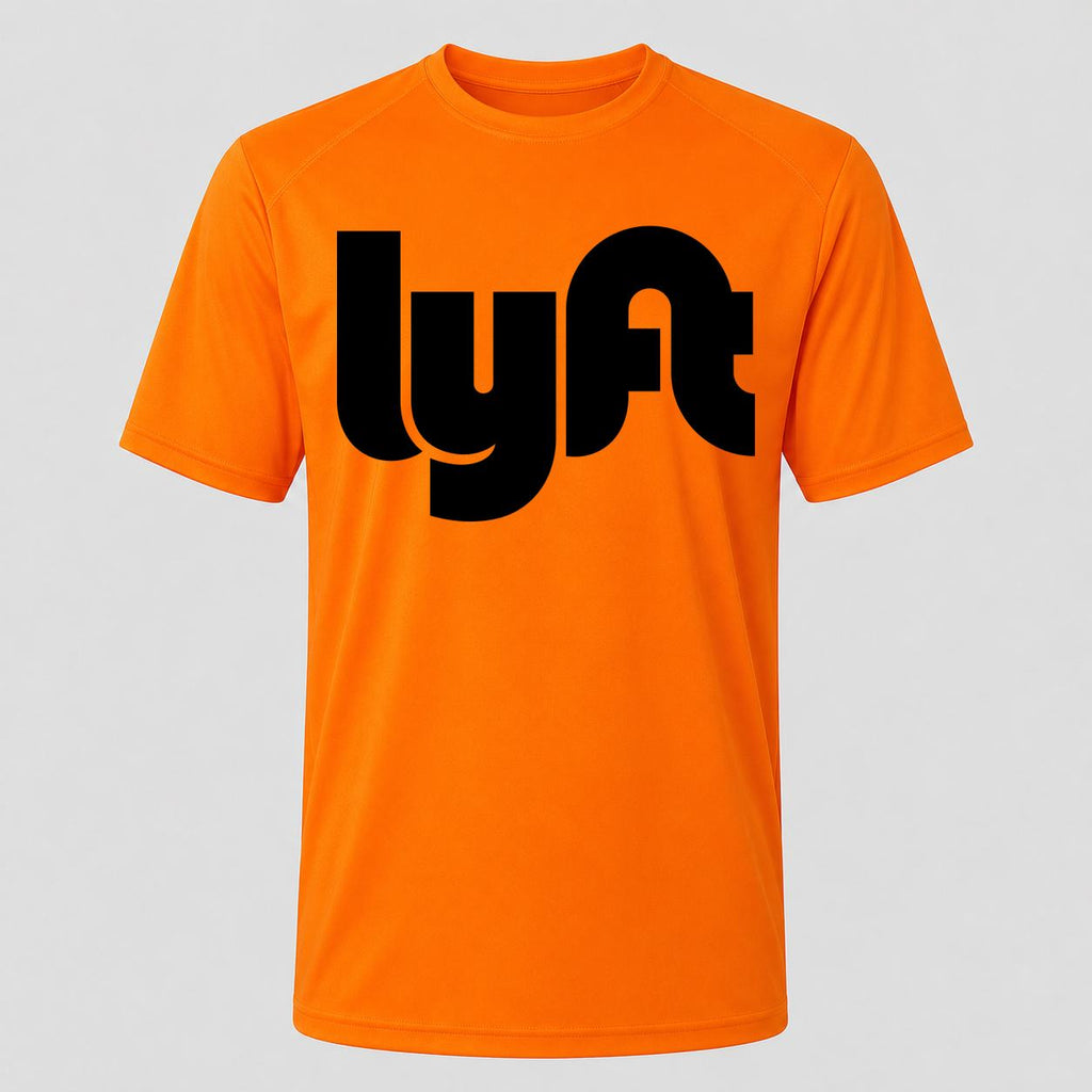 Men's Lyft Black Performance T-Shirt - Orange