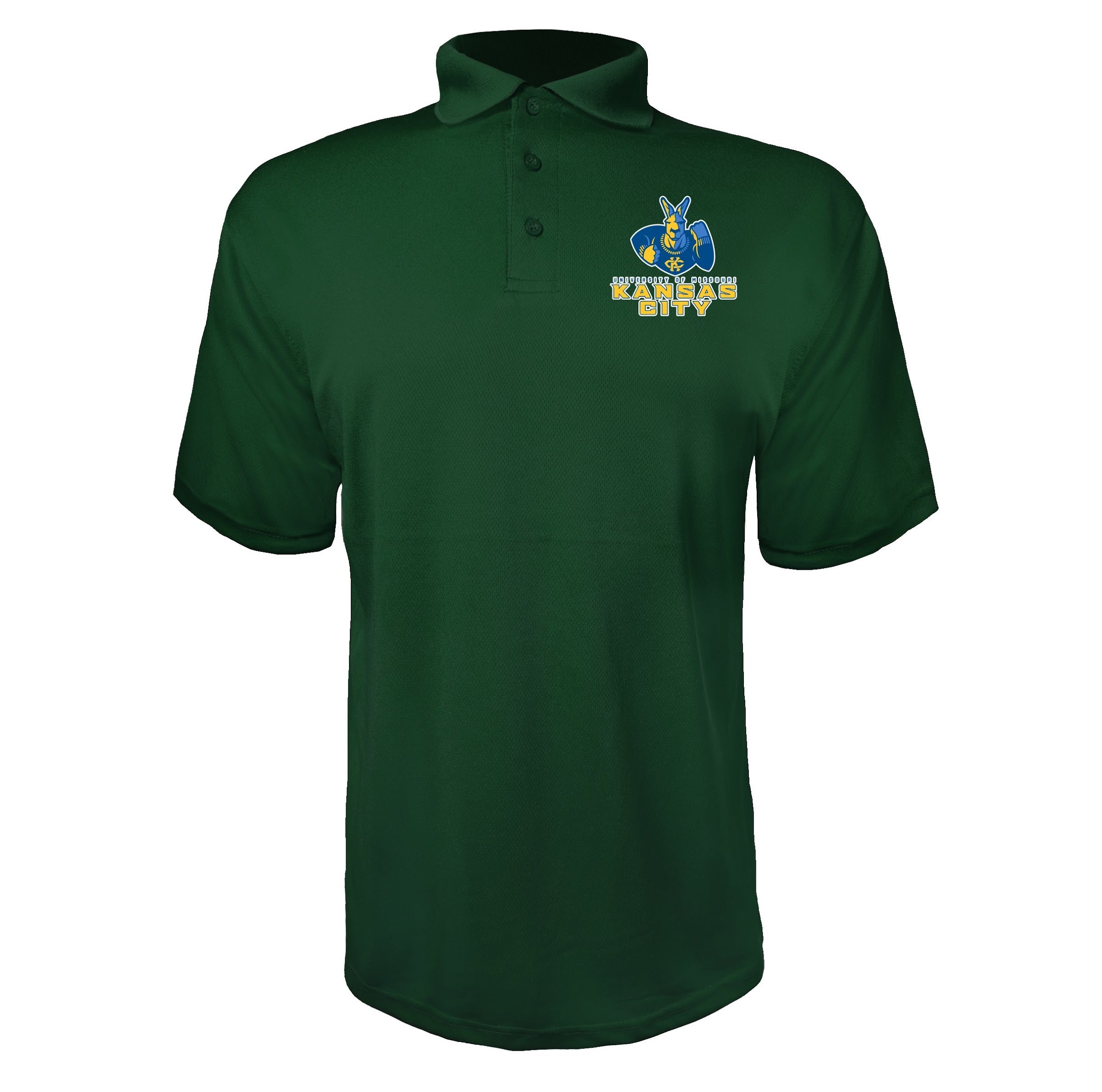 UMKC Kangaroos Green polyester polo