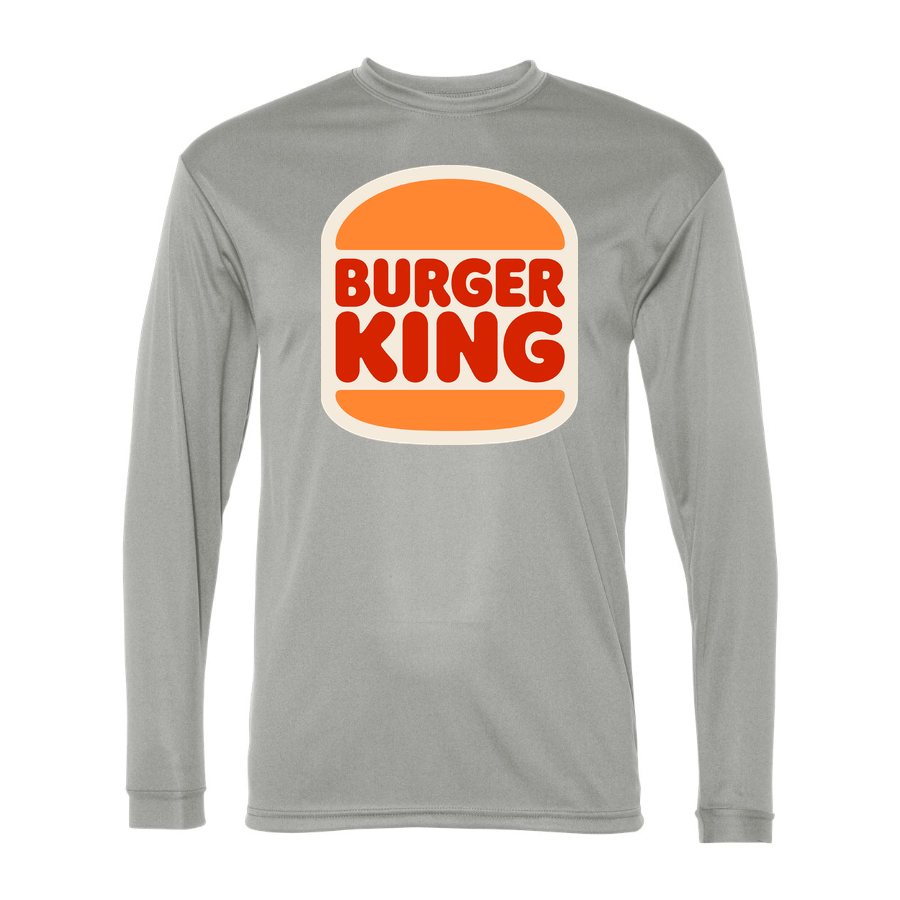 Men's Burger King Polyester Long Sleeve T-Shirt - Silver
