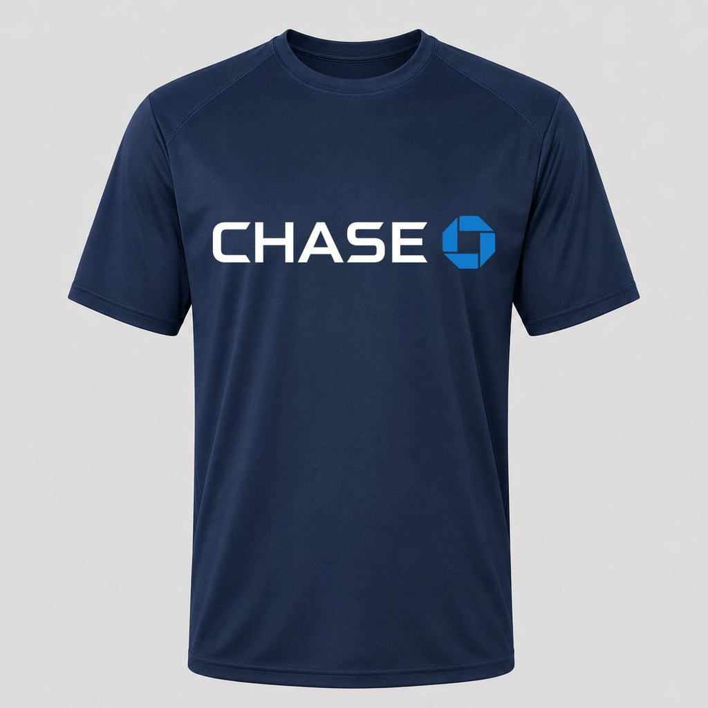 Men's Chase White Performance T-Shirt - Navy