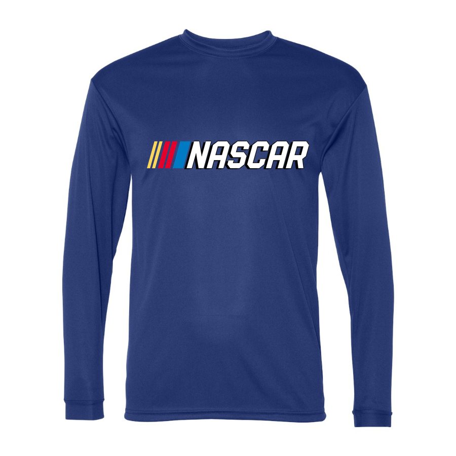 Men's nascar Polyester Long Sleeve T-Shirt - Royal Blue