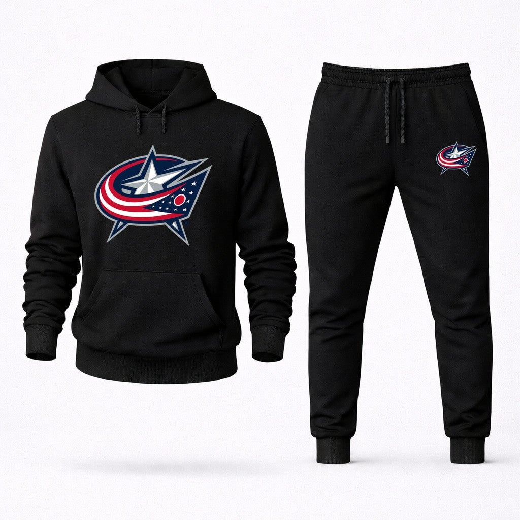 Columbus Blue Jackets Hoodie and Joggers Set - Black
