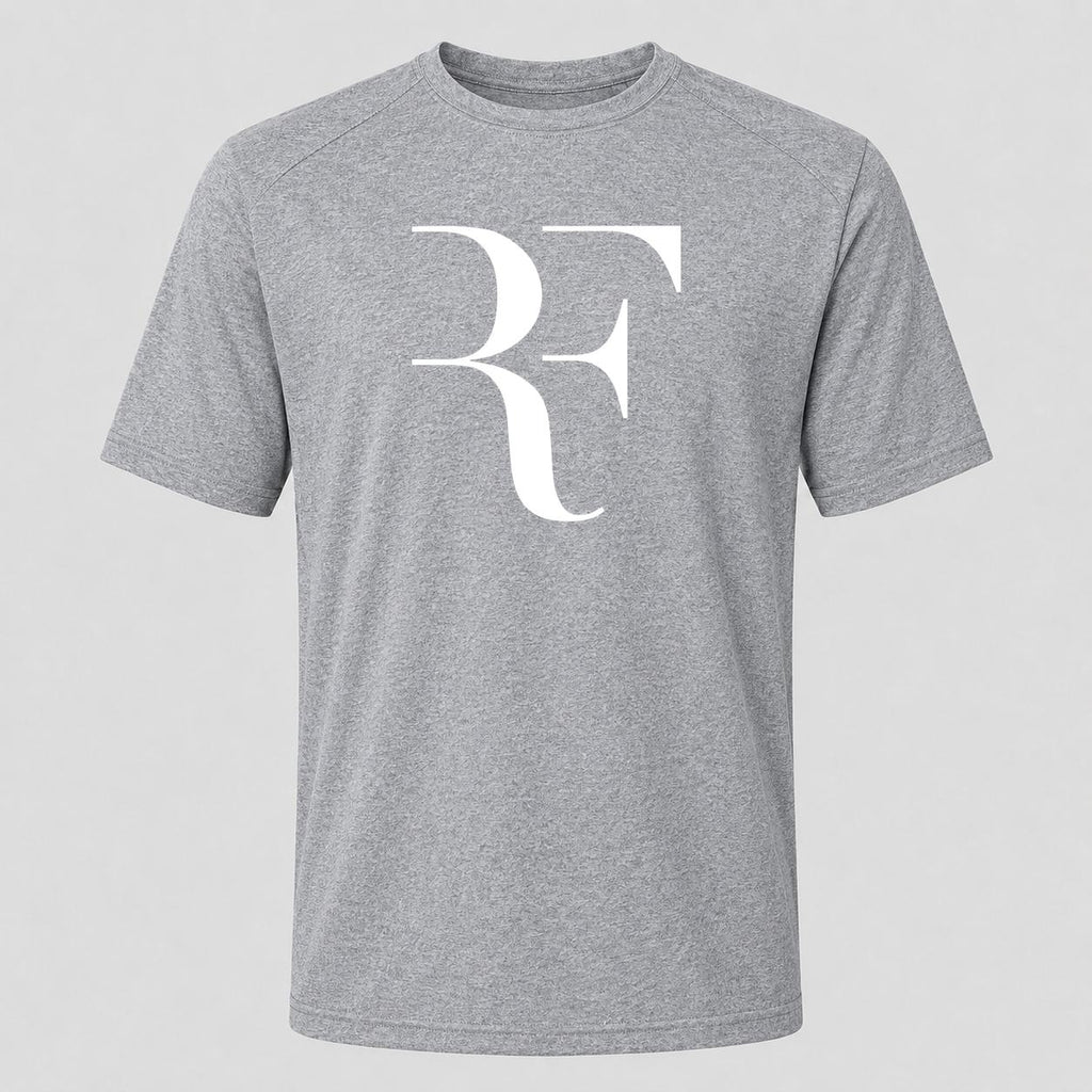 Men's Roger Federer White Performance T-Shirt - Gray