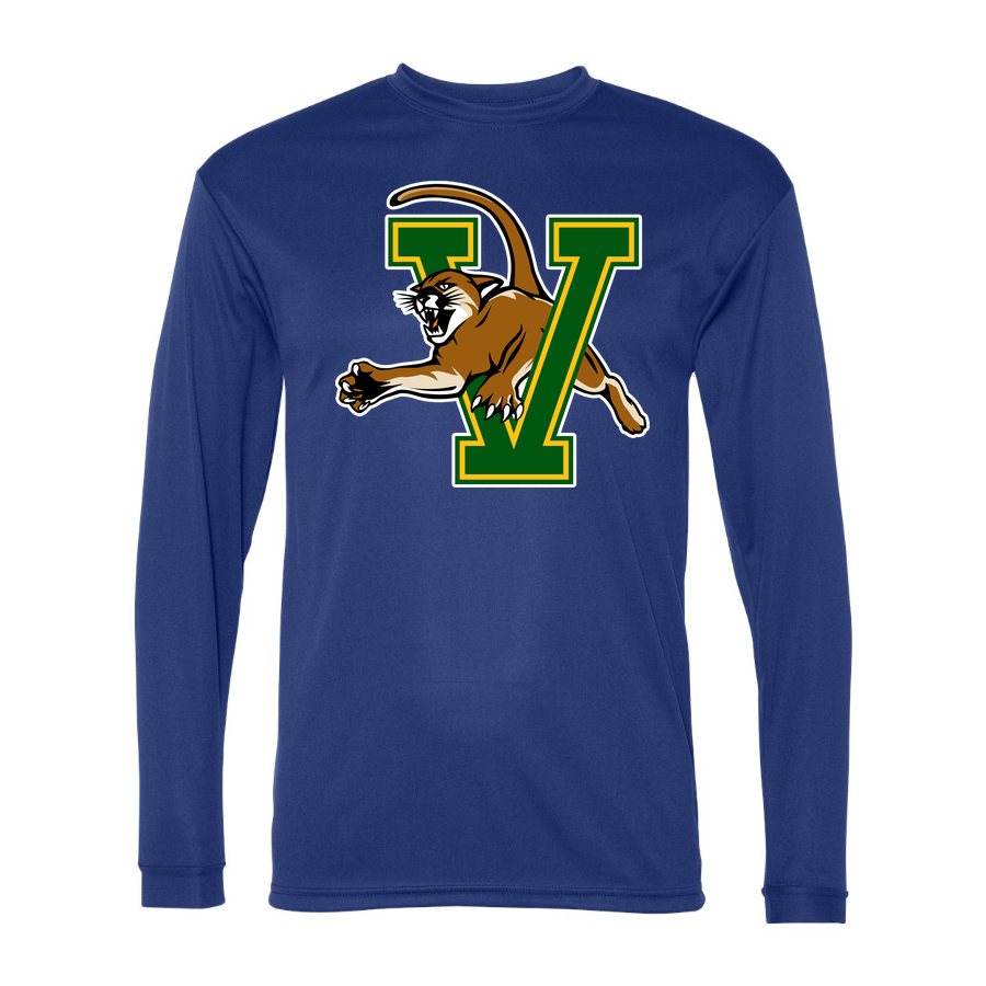 Men's Vermont Catamounts Polyester Long Sleeve T-Shirt - Royal Blue