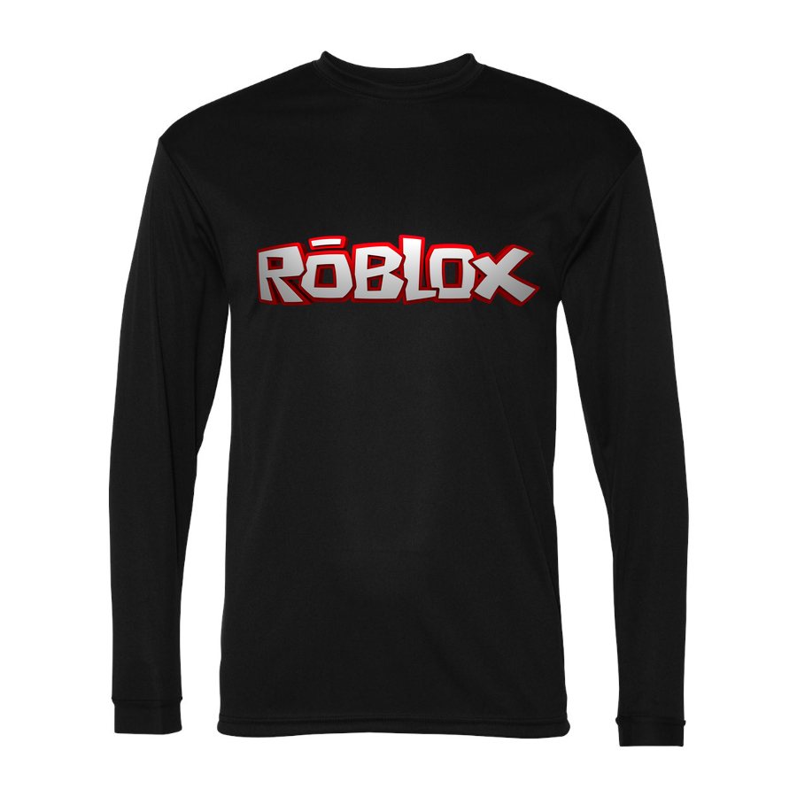 Men's Roblox Polyester Long Sleeve T-Shirt - Black