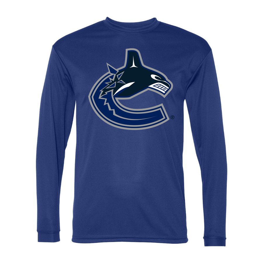 Men's Vancouver Canucks Polyester Long Sleeve T-Shirt - Royal Blue