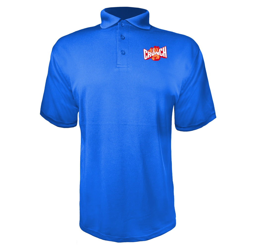 Crunch Fitness men's polyester polo in Blue