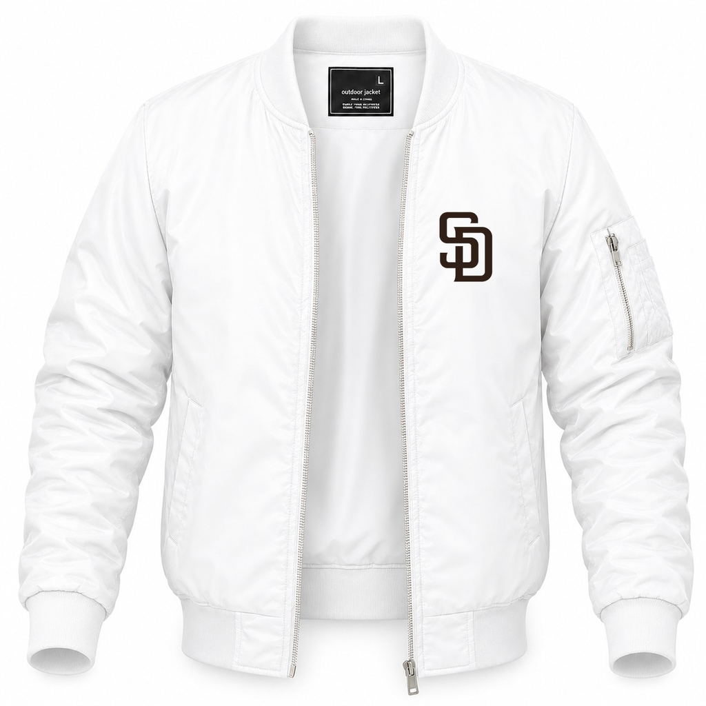 Men's San Diego Padres Lightweight Bomber Jacket - White