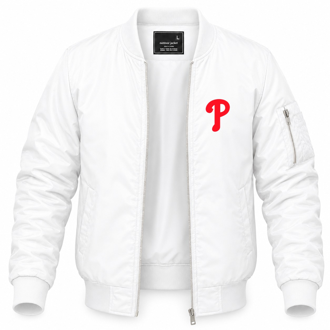 Men's Philadelphia Phillies Lightweight Bomber Jacket - White