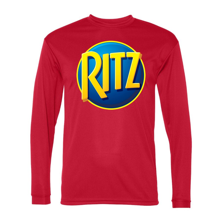Men's Ritz Mondelez food Polyester Long Sleeve T-Shirt - Red