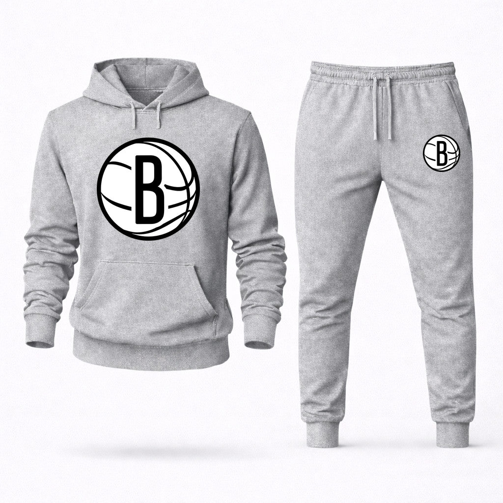 Brooklyn Nets Hoodie and Joggers Set - Grey