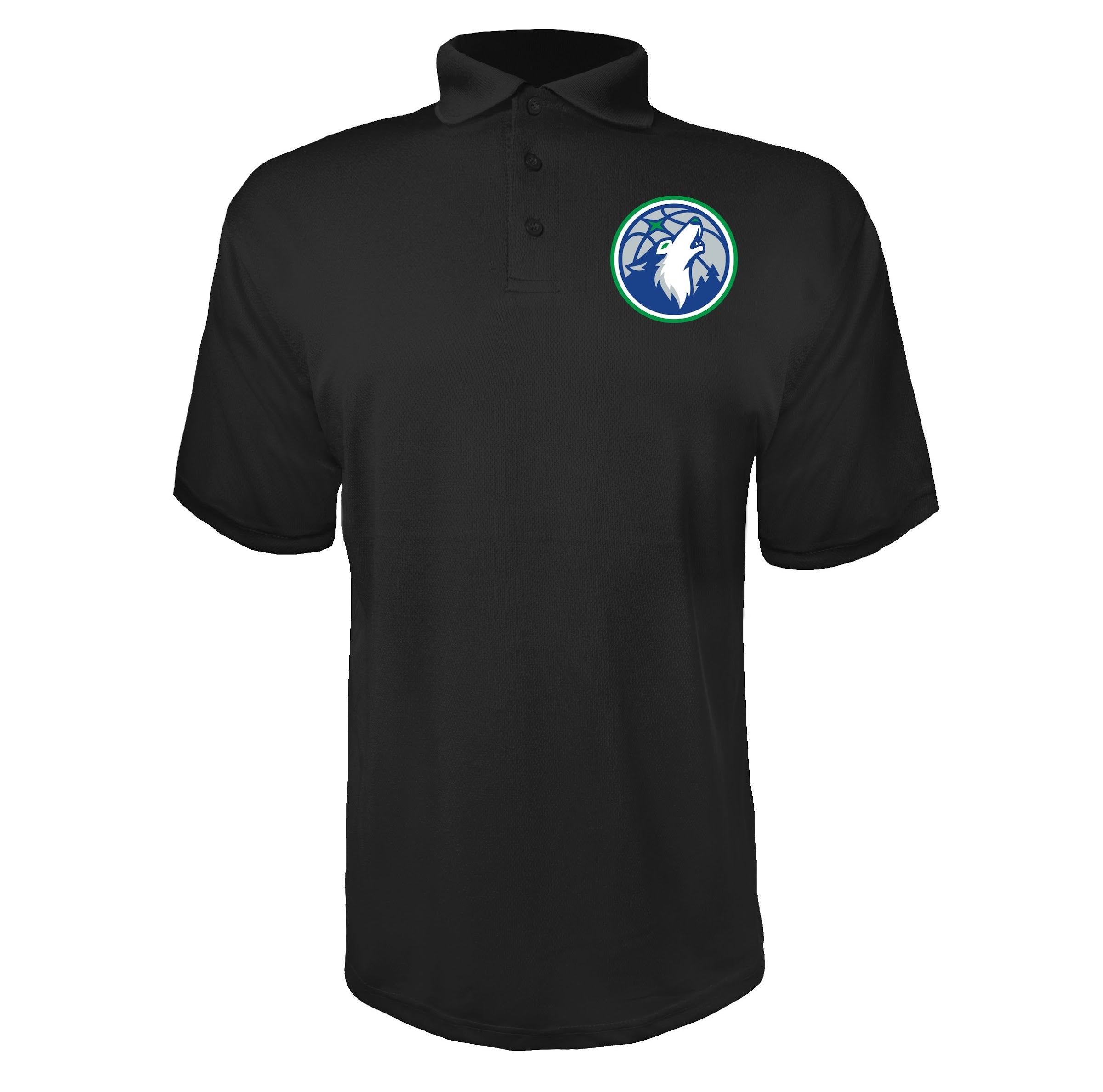 Minnesota Timberwolves Black polyester polo