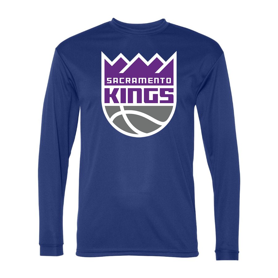 Men's Sacramento Kings Polyester Long Sleeve T-Shirt - Royal Blue