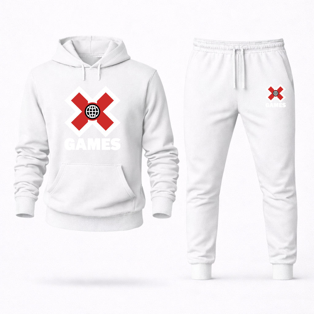 X Games White Hoodie and Joggers Set - White