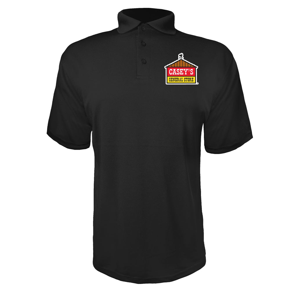 Caseys General Stores men's polyester polo in Black