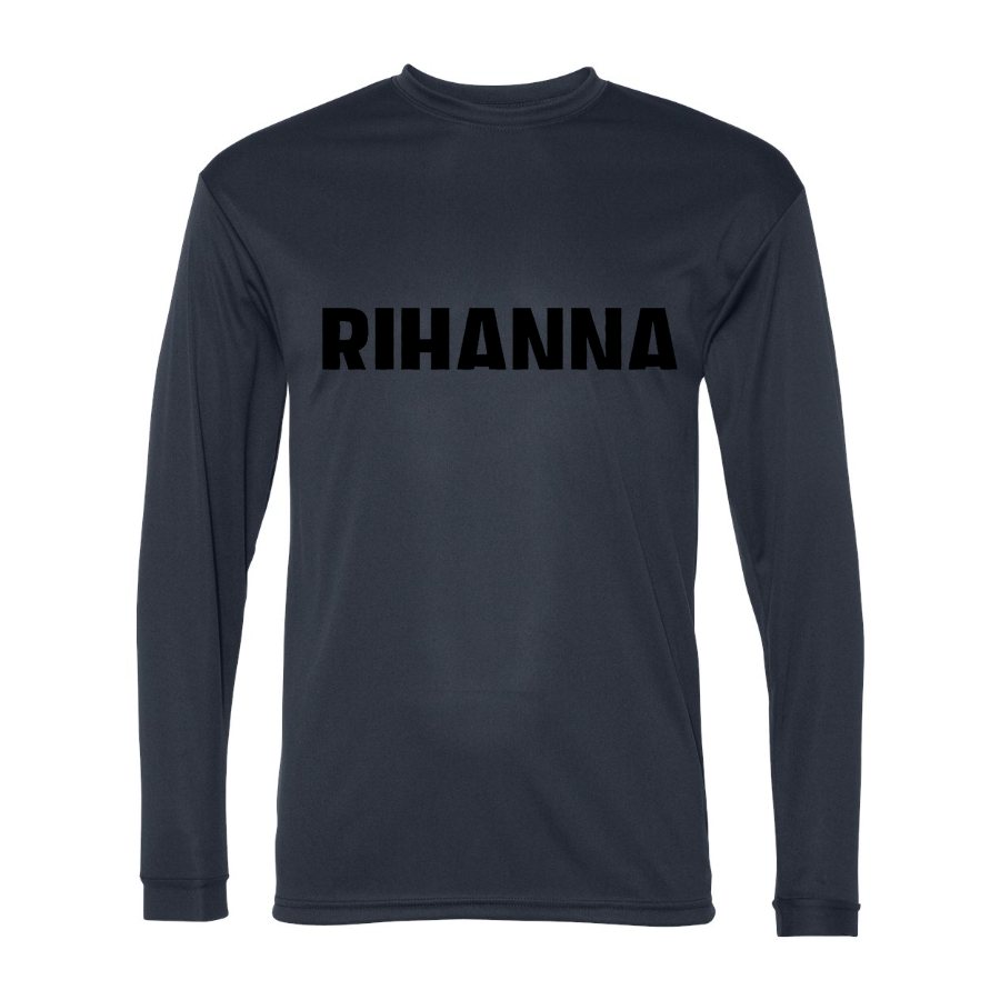 Men's Rihanna Polyester Long Sleeve T-Shirt - Navy