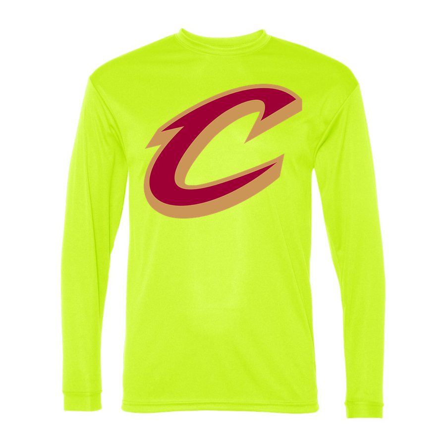 Men's Cleveland Cavaliers Polyester Long Sleeve T-Shirt - Safety Yellow