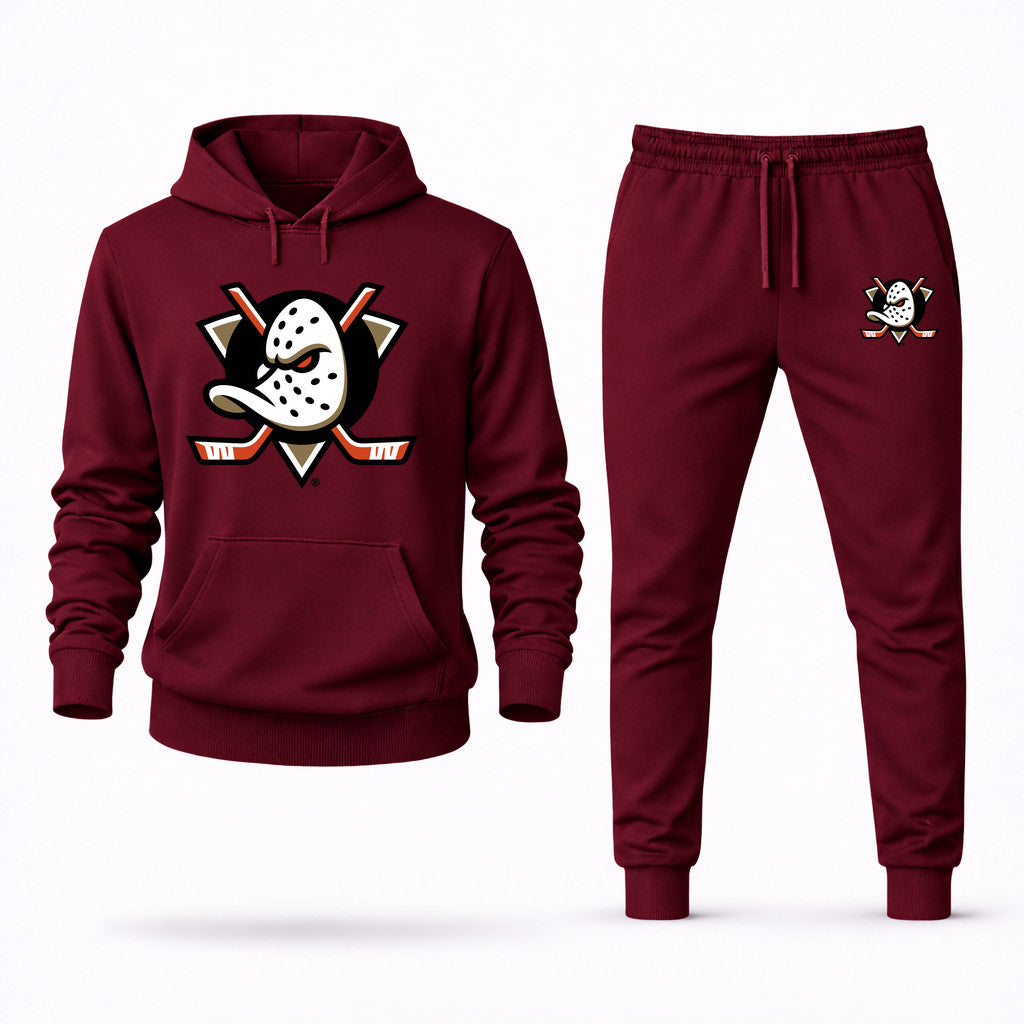 Anaheim Ducks Hoodie and Joggers Set - Burgundy