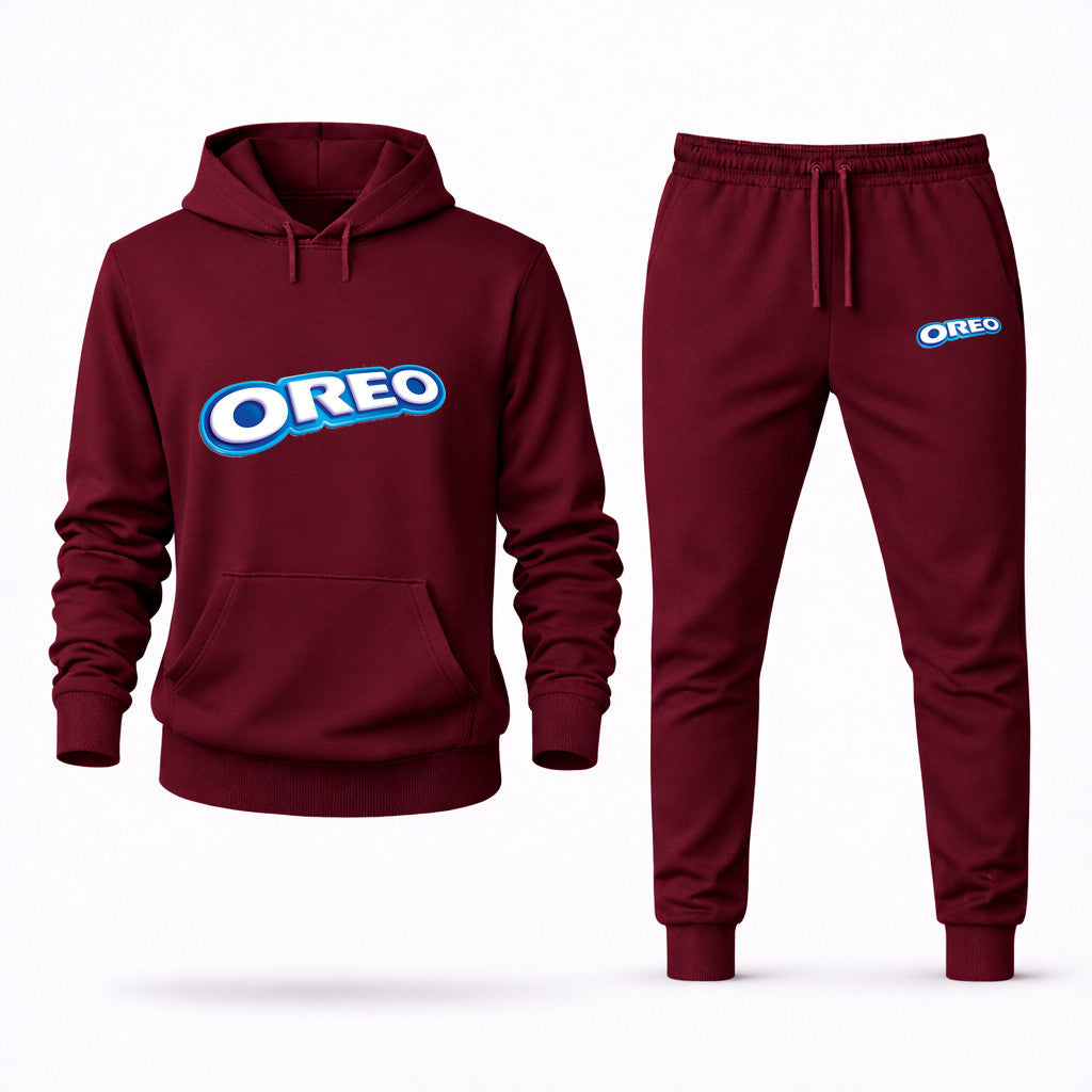 Oreo Hoodie and Joggers Set - Burgundy