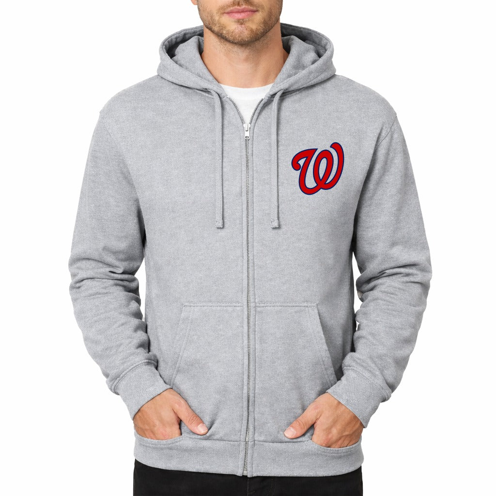 Men's Washington Nationals Zipper Hoodie - Gray