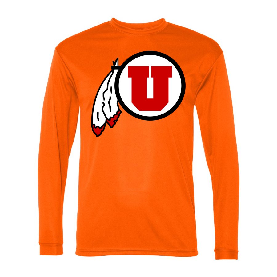 Men's Utah Utes Polyester Long Sleeve T-Shirt - Safety Orange
