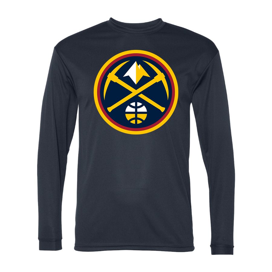 Men's Denver Nuggets Polyester Long Sleeve T-Shirt - Navy