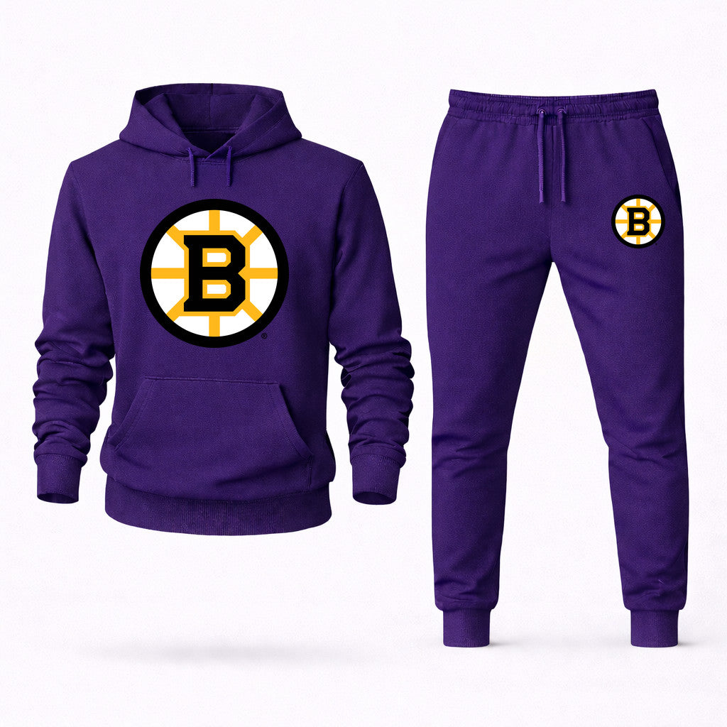 Boston Bruins Hoodie and Joggers Set - Purple