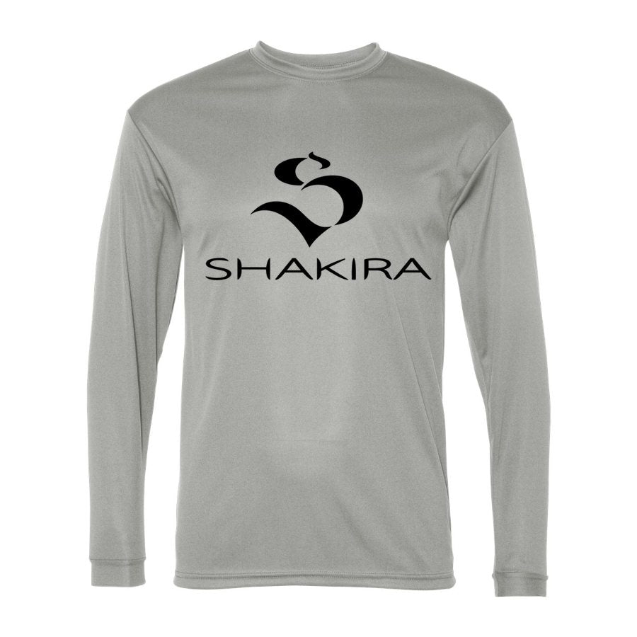 Men's Shakira Polyester Long Sleeve T-Shirt - Silver