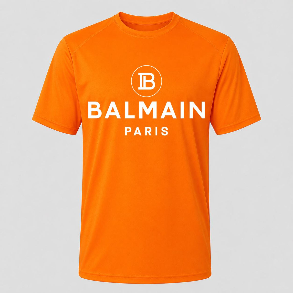 Men's Balmain Paris White Performance T-Shirt - Orange