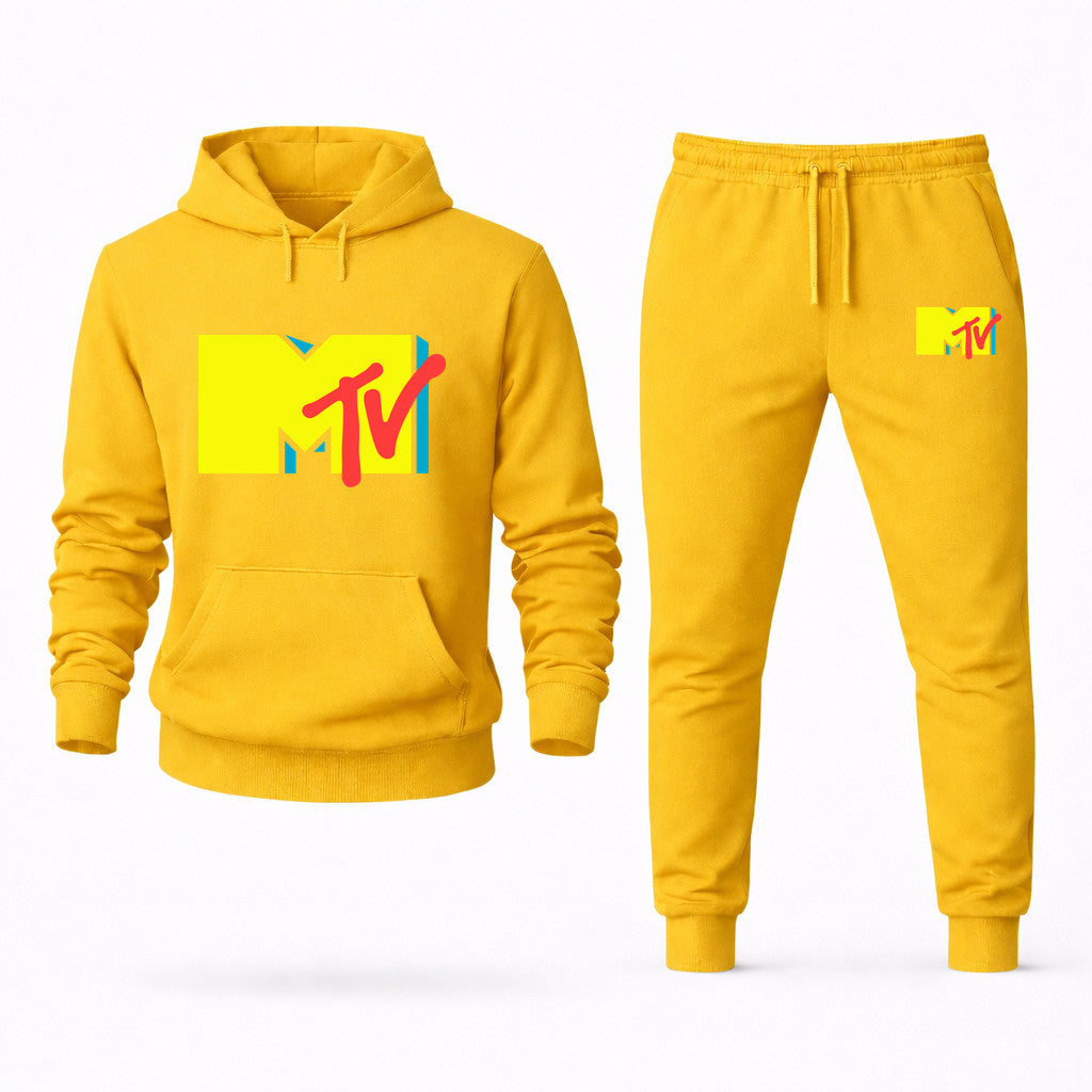 MTV Hoodie and Joggers Set - Yellow