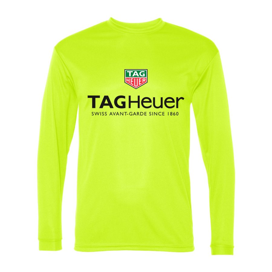 Men's TAG Heuer Polyester Long Sleeve T-Shirt - Safety Yellow