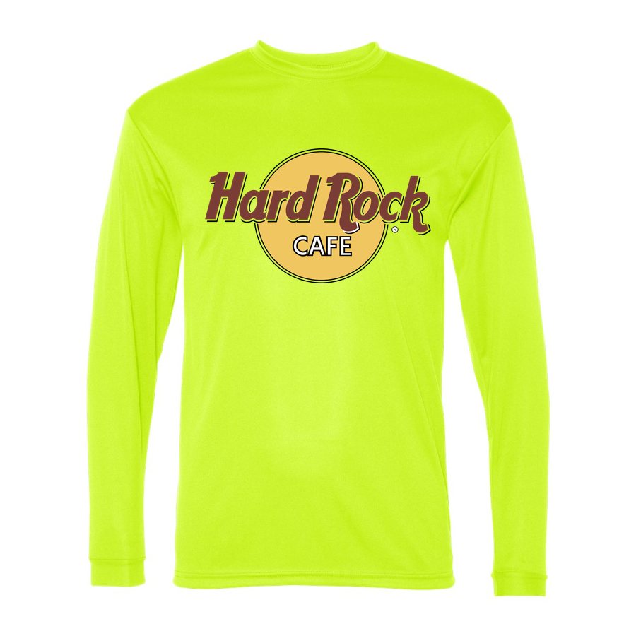 Men's Hard Rock Cafe Polyester Long Sleeve T-Shirt - Safety Yellow