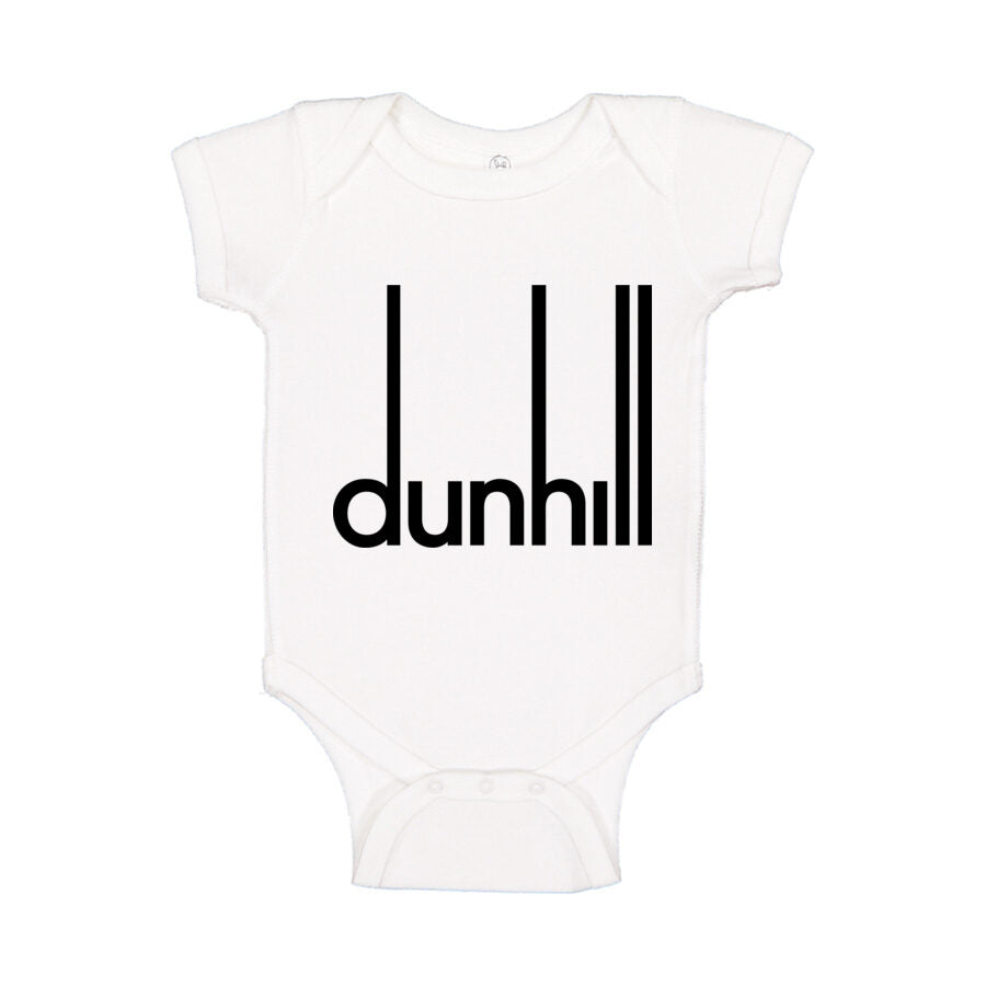 Dunhill Black Logo Baby Romper Onesie - White