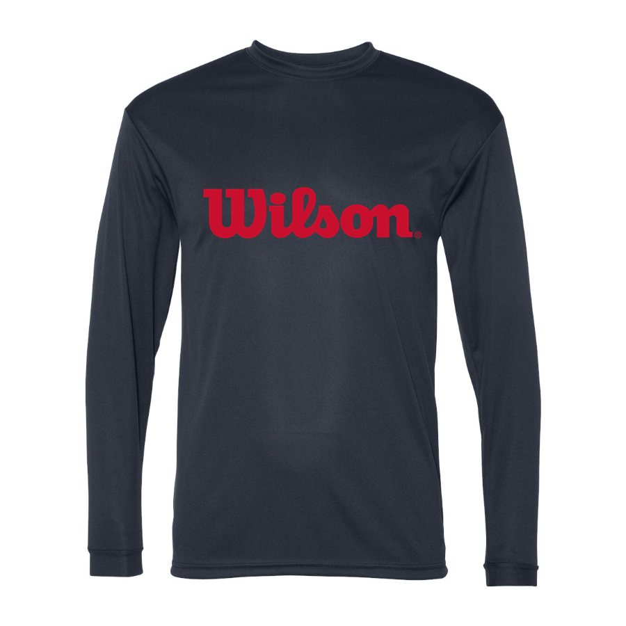 Men's Wilson Polyester Long Sleeve T-Shirt - Navy
