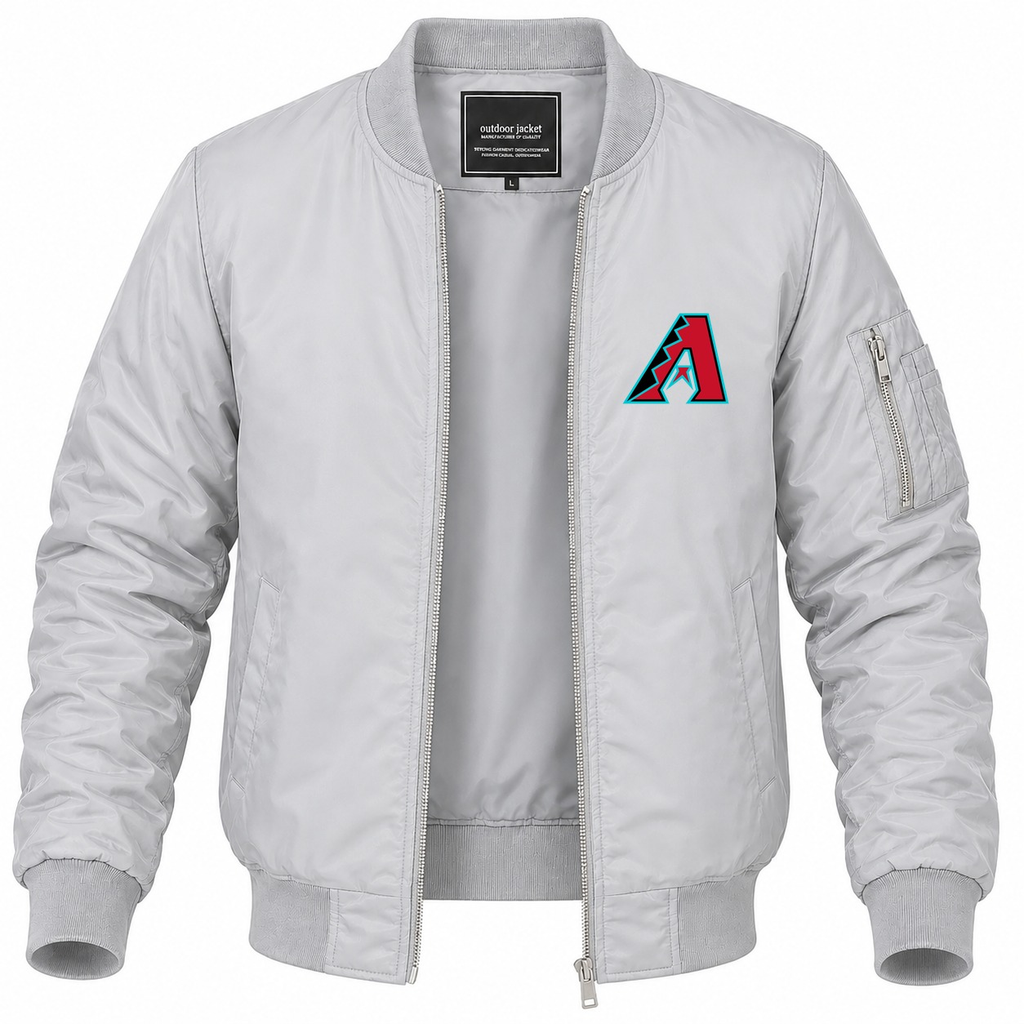 Men's Arizona Diamondbacks Lightweight Bomber Jacket - Gray