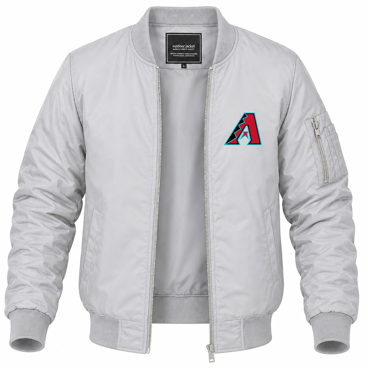 Men's Arizona Diamondbacks Lightweight Bomber Jacket - Gray