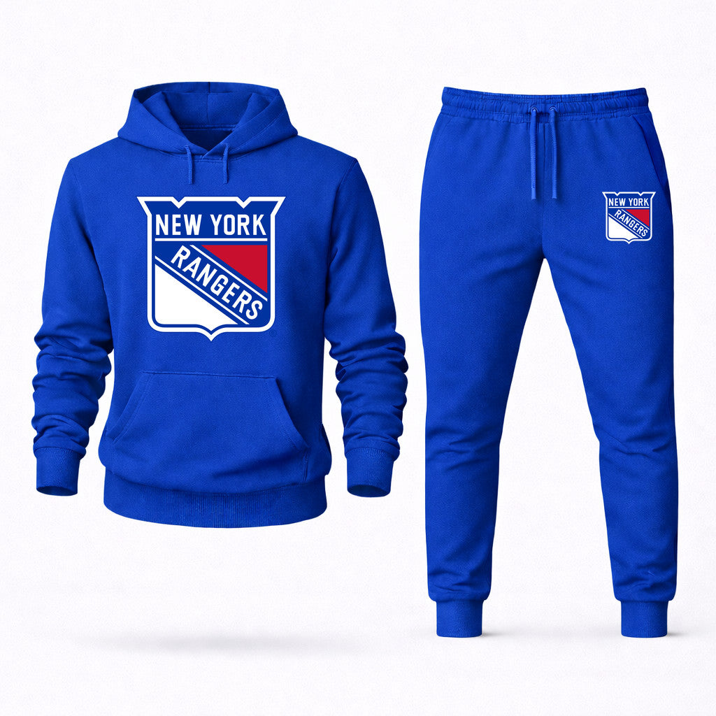 New York Rangers Hoodie and Joggers Set - Blue