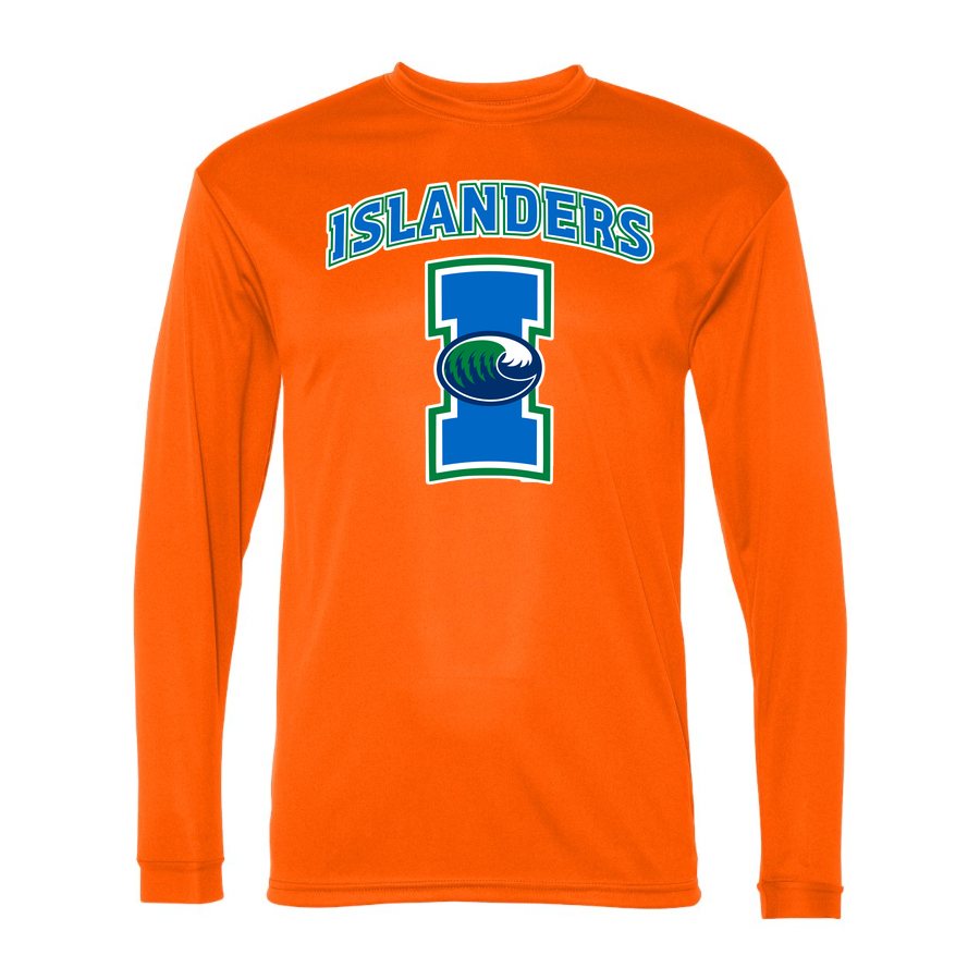 Men's Texas AM CC Islanders Polyester Long Sleeve T-Shirt - Safety Orange