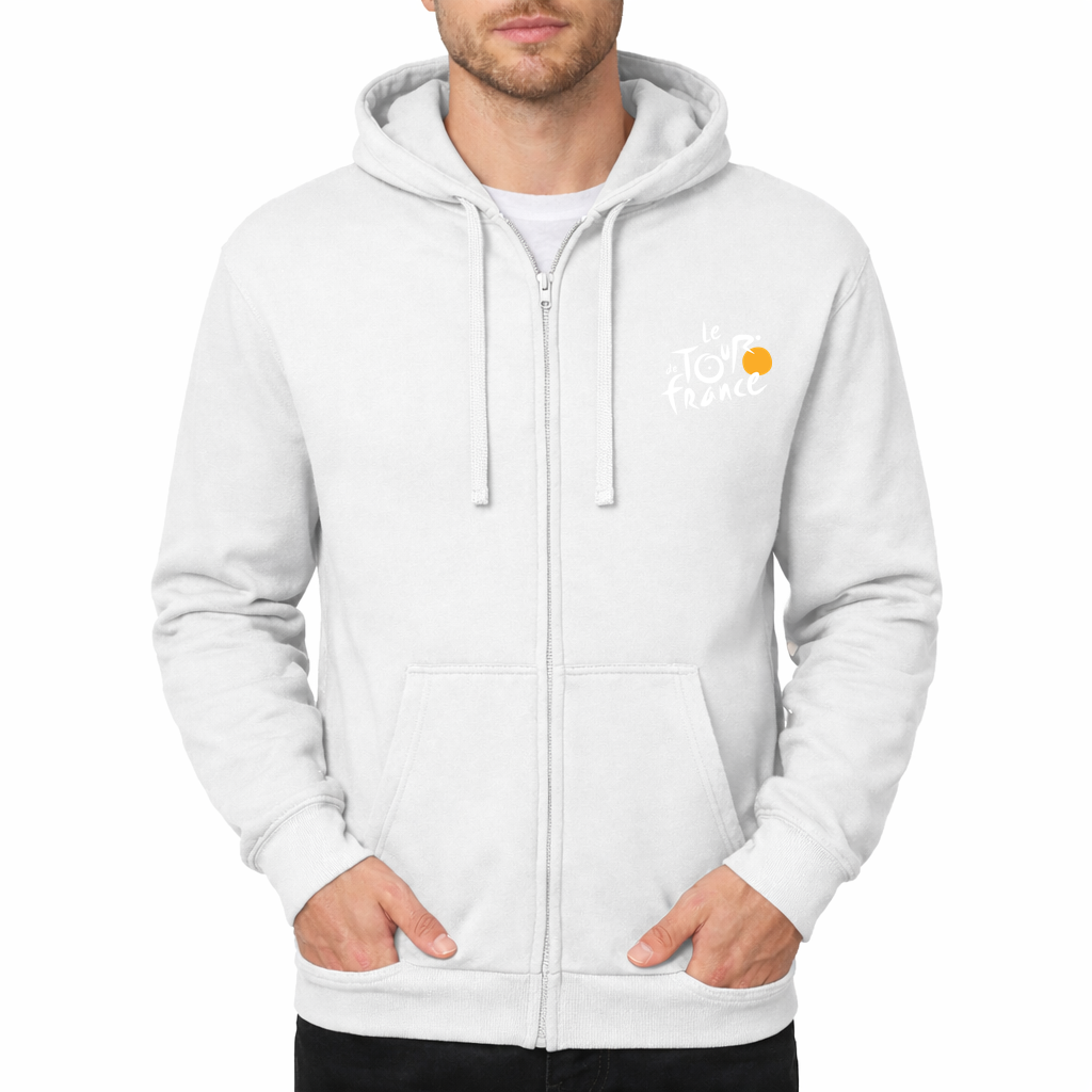 Men's Tour de France White Zipper Hoodie - White