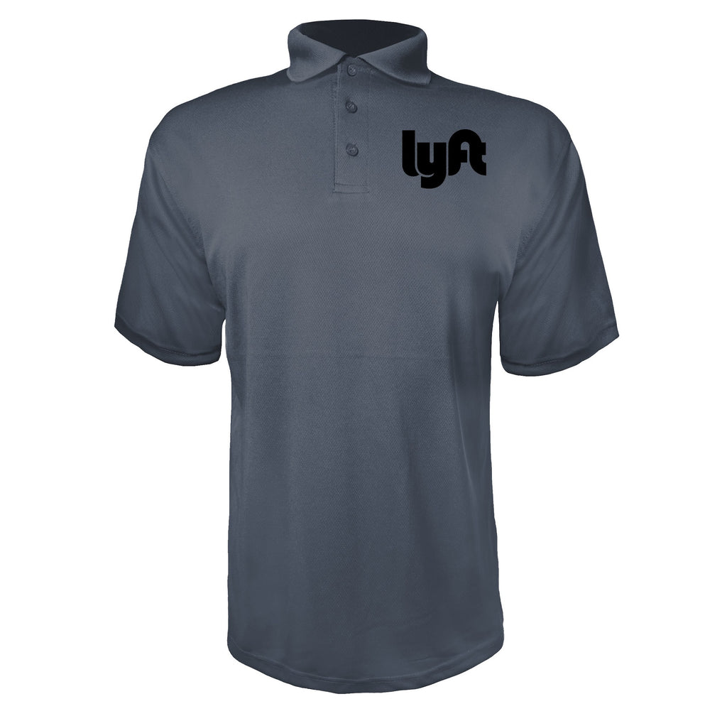 Lyft Black men's polyester polo in Charcoal