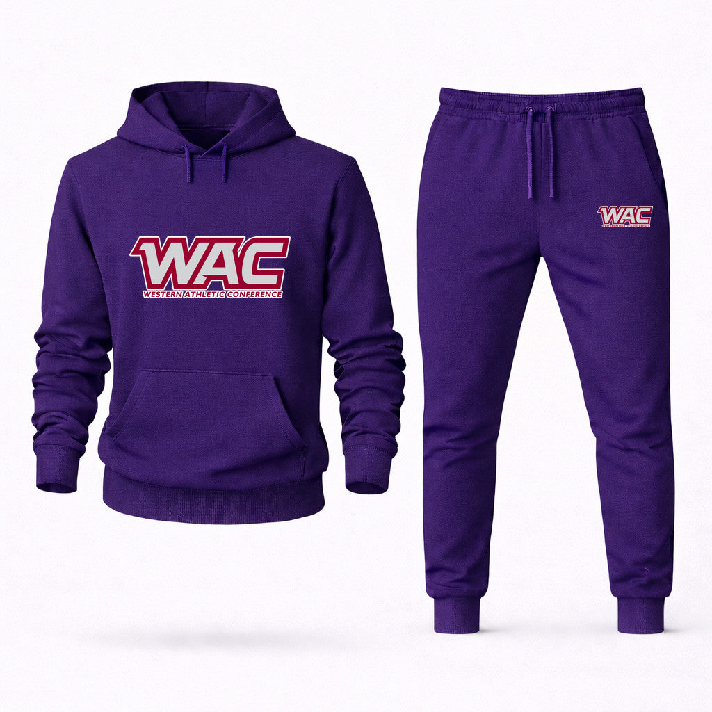 Western Athletic Conference Design 2 Hoodie and Joggers Set - Purple