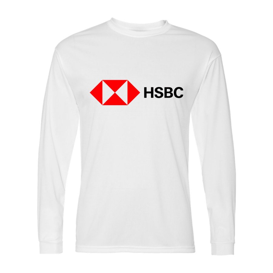 Men's HSBC Polyester Long Sleeve T-Shirt - White