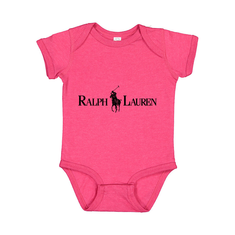 Polo Ralph Lauren Black Logo Baby Romper Onesie - Pink