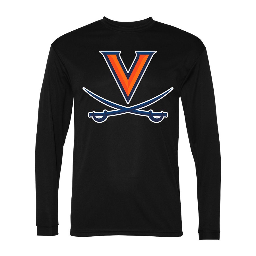 Men's Virginia Cavaliers Polyester Long Sleeve T-Shirt - Black