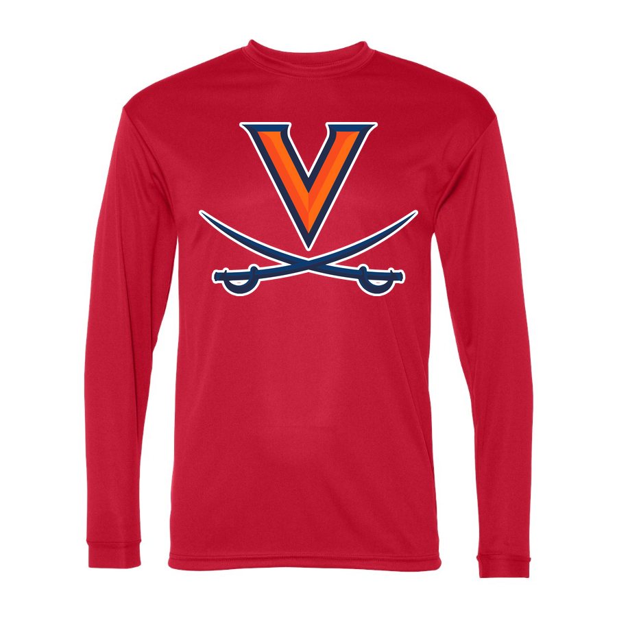 Men's Virginia Cavaliers Polyester Long Sleeve T-Shirt - Red