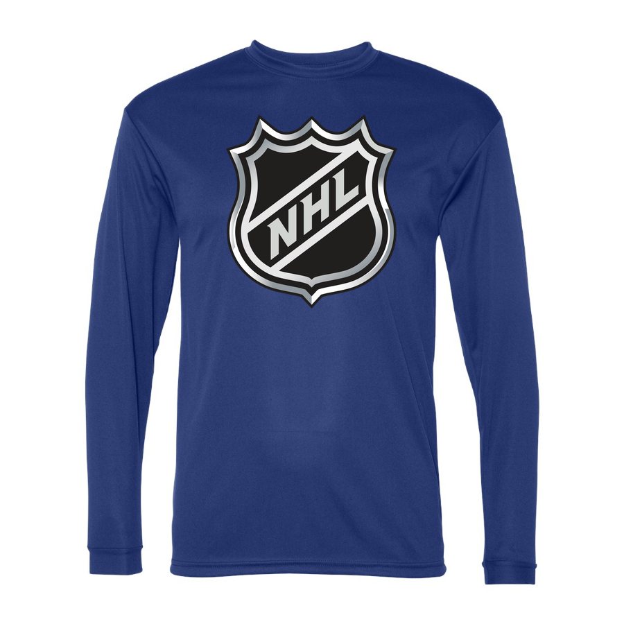 Men's NHL Shield Polyester Long Sleeve T-Shirt - Royal Blue