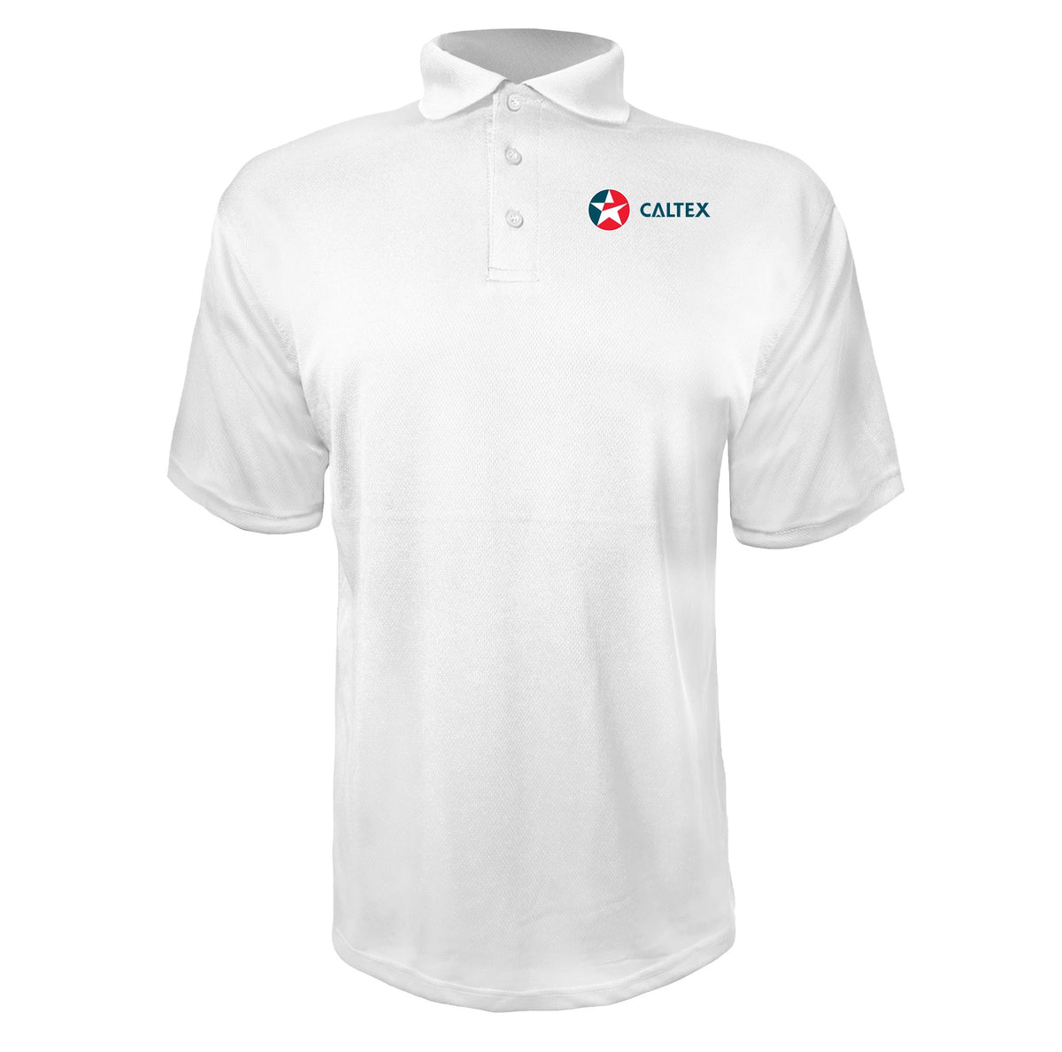 Caltex men's polyester polo in White