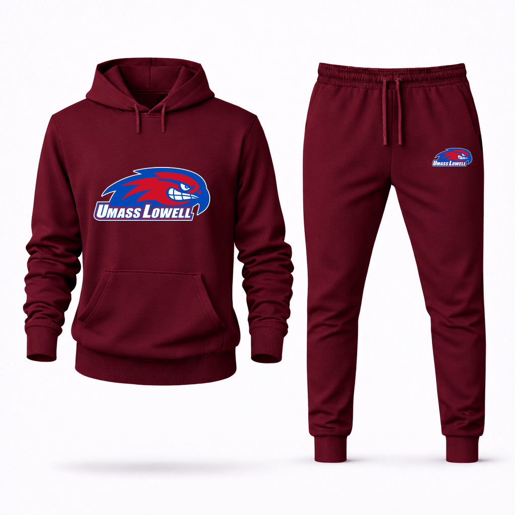 UMass Lowell River Hawks Hoodie and Joggers Set - Burgundy