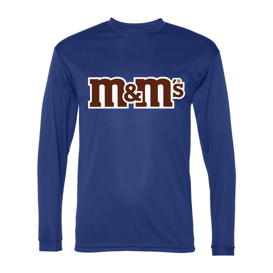 Men's M&M's Polyester Long Sleeve T-Shirt - Royal Blue