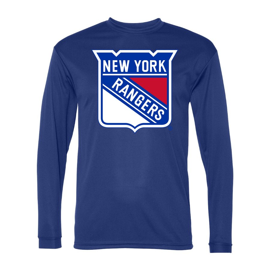 Men's New York Rangers Polyester Long Sleeve T-Shirt - Royal Blue